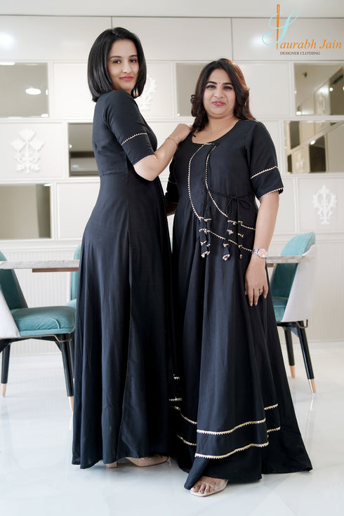 BLACK A LINE DRESS
